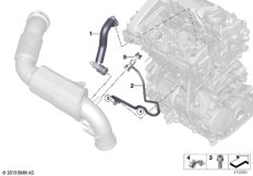 Система вентиляции картера для BMW F55 Cooper S B48 (схема запасных частей)