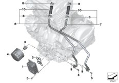 Теплообменник/трубопроводы для MOTO K72 F 800 GS 13 (0B02, 0B12) 0 (схема запасных частей)