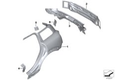 Крыло/облицовка задней части для BMW F60 Cooper S ALL4 B48 (схема запасных частей)