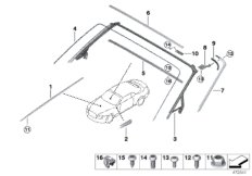 Наружные накладки / декоративные решетки для BMW RR6 Dawn N74R (схема запасных частей)