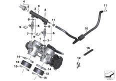 Корпус дроссельной заслонки для BMW K71 F 800 GT 17 (0B53, 0B63) 0 (схема запасных частей)