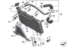 Радиатор охлаждающей жидкости для BMW K03 G 310 R (0G01, 0G11) 0 (схема запасных частей)