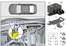 Реле электровентилятора двигателя K5 для BMW F83N M4 S55 (схема запасных частей)