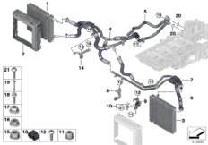 Маслян.радиатор/трубопр.масл.радиатора для BMW G12 M760LiX N74B (схема запасных частей)