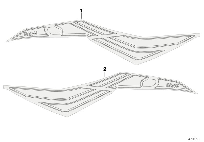 Наклейка на боковую облицовку для BMW K75 F 800 GS Adve. 16 (0B55, 0B65) 0 (схема запчастей)