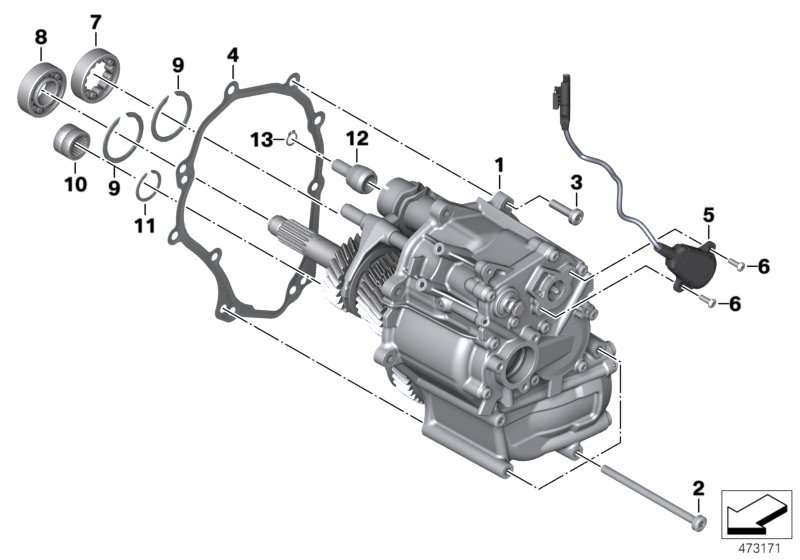 МКПП для BMW K61 K 1600 Bagger (0F51, 0F53) 0 (схема запчастей)