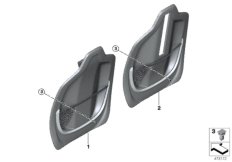 Накладки спинки переднего сиденья для BMW F48 X1 20dX B47 (схема запасных частей)