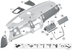 Доп.элементы панели приборов Вх для ROLLS-ROYCE RR4 Ghost N74R (схема запасных частей)
