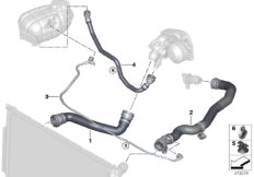 Шланги системы охлаждения для BMW F34N 320d B47 (схема запасных частей)