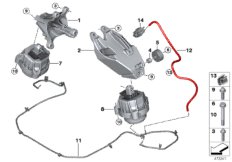 Подвеска двигателя для BMW G12 740LeX B48X (схема запасных частей)