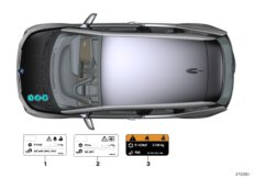Шильдик с данными хладагента для BMW I01N i3 120Ah Rex XB4 (схема запасных частей)