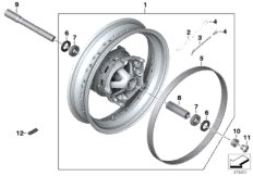 Колесо со спицами Пд для MOTO K22 R nineT Pure (0J11, 0J13) 0 (схема запасных частей)