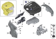Звукоизоляционный кожух двигателя для BMW G11 725d B47 (схема запасных частей)