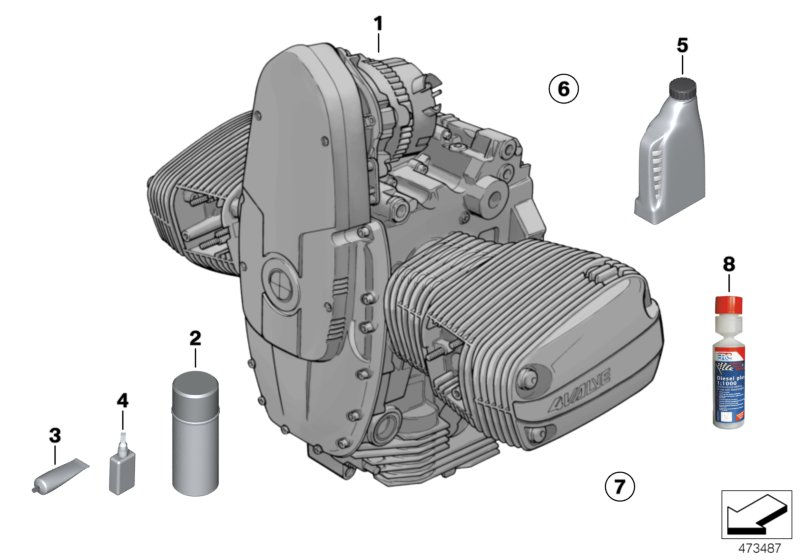 Двигатель для BMW 259T R 850 RT 96 (0412) 0 (схема запчастей)