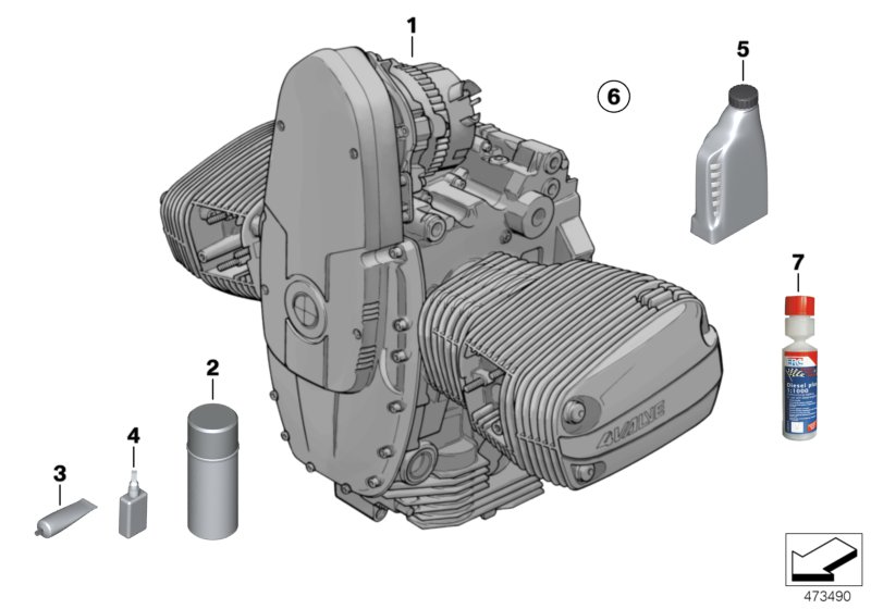 Двигатель для MOTO 259T R 850 RT 96 (0412) 0 (схема запчастей)