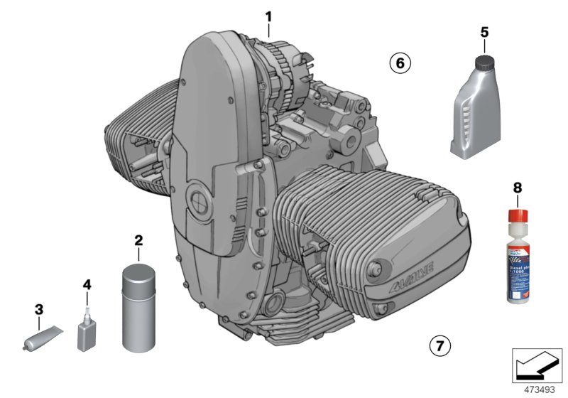 Двигатель для BMW 59C3 R 1200 C Indep. 00 (0405,0433) 0 (схема запчастей)