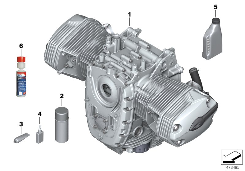 Двигатель для MOTO K25 R 1200 GS 04 (0307,0317) 0 (схема запчастей)