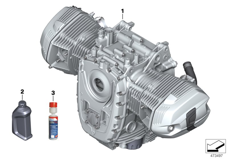 Двигатель для MOTO K21 R nineT 16 (0J01, 0J03) 0 (схема запчастей)