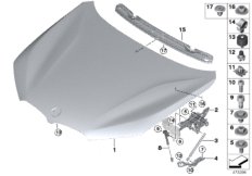 Капот/дополнительные элементы для BMW F48N X1 20i B42 (схема запасных частей)