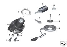 Система запирания с радиоключом для BMW K48 K 1600 GT 17 (0F01, 0F11) 0 (схема запасных частей)