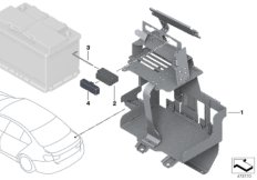 Кронштейн аккумуляторной батареи для BMW F31N 330d N57N (схема запасных частей)