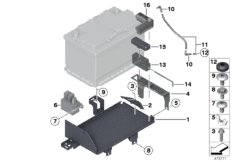 Крепление батареи и дополнит. элементы для BMW F11 528iX N20 (схема запасных частей)