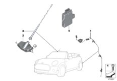Детали антенны для BMW F57 Cooper S B46 (схема запасных частей)