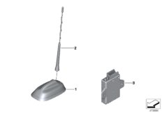 Детали антенны для MINI F56 One First B38B (схема запасных частей)