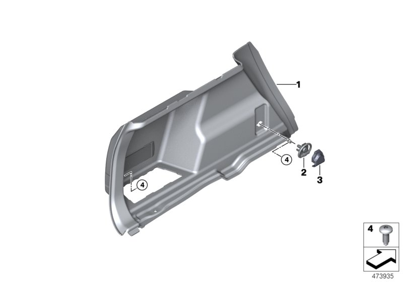 Обшивка багажного отделения Л для BMW M13 Zinoro 60H/100H B38X (схема запчастей)