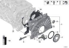 Корпус блока ГРМ для BMW G11 740dX B57 (схема запасных частей)
