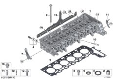 Головка блока цилиндров-доп.элементы для BMW G31 M550dX B57S (схема запасных частей)