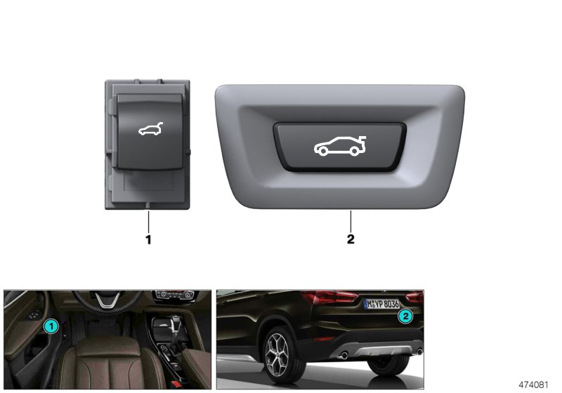 Переключатель багажная дверь/ЦЗ для BMW M13 Zinoro 60H/100H B38X (схема запчастей)