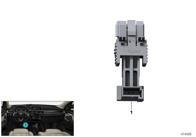 Выключатель стоп-сигнала для BMW M13 Zinoro 60H/100H B38X (схема запчастей)