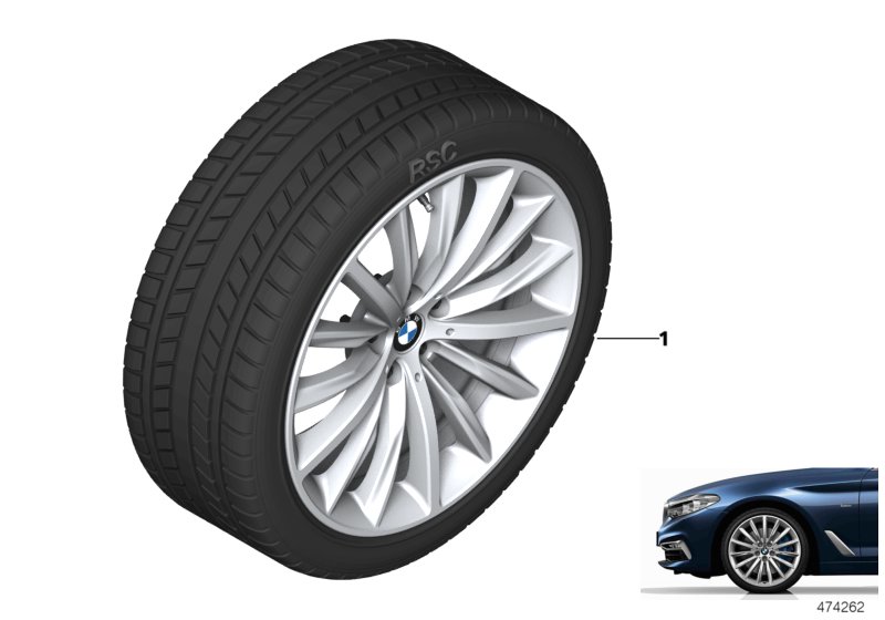 Spike/SC колесо в сб.зим. диз. 633-19" для BMW G30 520d XD5 (схема запчастей)