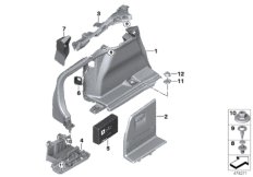 Обшивка багажного отделения Л для BMW F36N 420iX B48 (схема запасных частей)