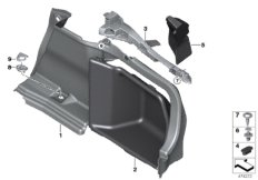 Обшивка багажного отделения П для BMW F36N 420dX B47 (схема запасных частей)
