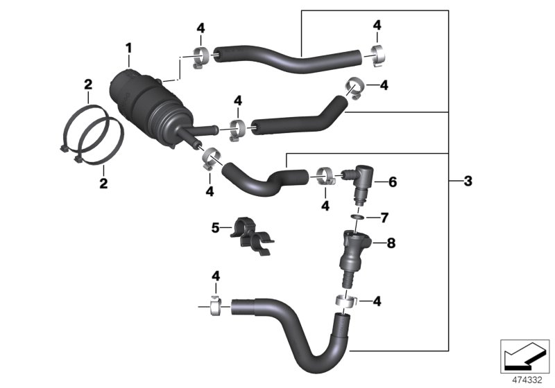 Топливный фильтр/топливопровод для BMW K03 G 310 R (0G01, 0G11) 0 (схема запчастей)