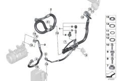 Трубопроводы хладагента для BMW F20N M140i B58 (схема запасных частей)