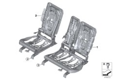 Каркас подушки заднего сиденья для BMW M13 Zinoro 60H/100H B38X (схема запасных частей)