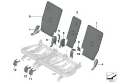 Накладки подушки заднего сиденья для BMW F48N X1 20dX B47D (схема запасных частей)