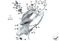 Топливный бак/дополнительные элементы для BMW K70 F 700 GS (0B01, 0B11) 0 (схема запасных частей)