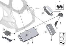 Детали антенного усилителя для BMW F48 X1 20i B48 (схема запасных частей)