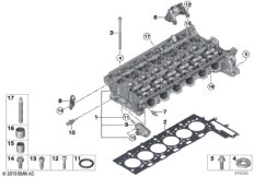 Головка блока цилиндров-доп.элементы для BMW G12 740Li B58 (схема запасных частей)