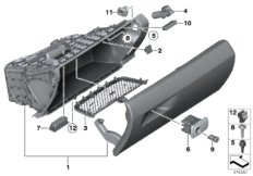 вещевой ящик для BMW F30 335iX N55 (схема запасных частей)
