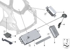 Детали антенного усилителя для BMW M13 Zinoro 60H/100H B38X (схема запасных частей)