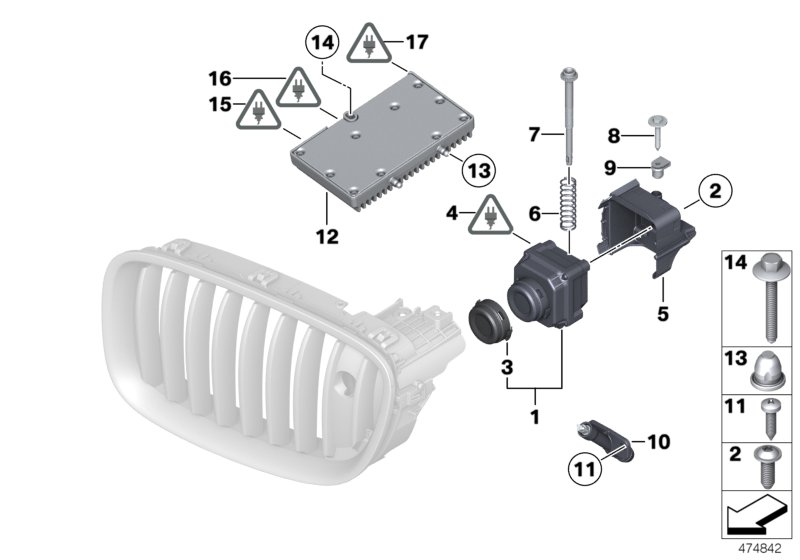 Камера системы ночного видения для BMW F12N 650iX 4.0 N63N (схема запчастей)