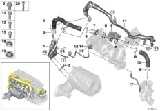 Система нейтрализации ОГ, охлаждение для BMW G30 M550dX B57S (схема запасных частей)