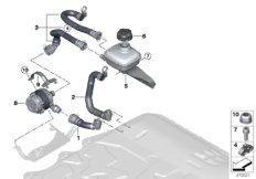 Шланги сист.охл.высоковольтной сист. для BMW M13 Zinoro 60H/100H B38X (схема запасных частей)