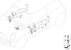 Жгут проводов двери для BMW R59 Coop.S JCW N14 (схема запасных частей)
