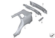 Крыло/облицовка задней части для BMW M13 Zinoro 60H/100H B38X (схема запасных частей)